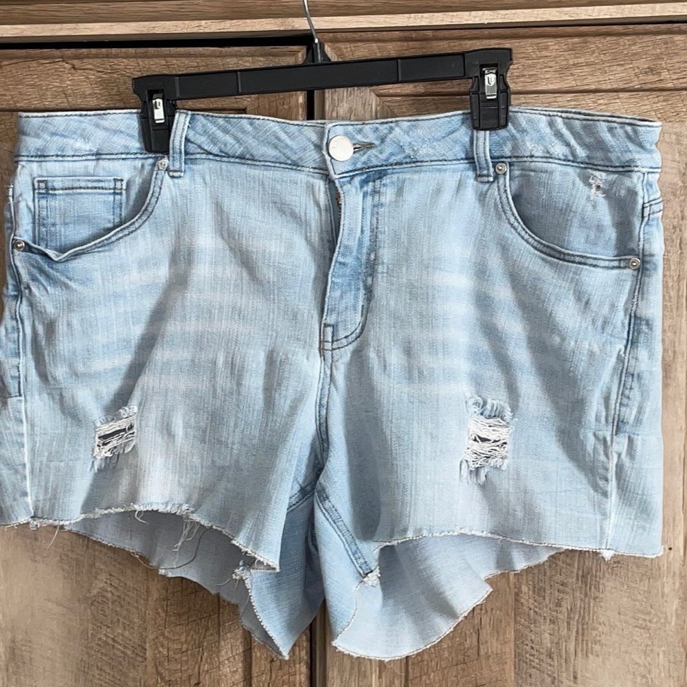 Lane Bryant 18 girlfriend short cutoff Jean shorts cotton poly spandex